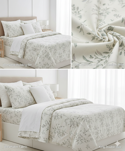 Parure de lit 4 pièces Queen Size en microfibre tissée, pliée, simple, 200 fils, antibactérienne, drap-housse à poches profondes, taies d'oreiller, qualité hôtelière supérieure - Product Image 2