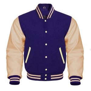 Chaqueta Varsity de Lana Melton para Hombre, Mangas de Cuero, Mezcla de Tela de Lona, Chaqueta Letterman Personalizada al por Mayor - Product Image 6