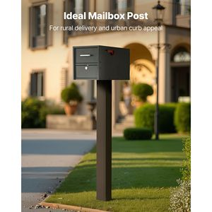 Cassetta Postale in Metallo Resistente 43 X 4 X 4 Pollici, Acciaio Verniciato a Polvere, Montaggio a Terra, Design Elegante per Uso Domestico con Serratura a Chiave - Product Image 2