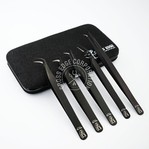 New Fiber Tip Eyelash Tweezer Stainless Steel 45 90 Degree Volume Fan Classic <b>Lash</b> Tweezers Set <b>Kit</b> Eyelash Extension Tweezer - Product Image 3