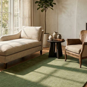 Tapis en laine vert sauge naturel tufté à la main, antidérapant, uni, pour salon, chambre, salle à manger, décoration contemporaine pour la maison - Product Image 4
