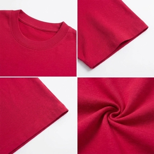 T-shirt rouge en coton à col rond, coupe ajustée, style frais pour vêtements d'équipe et collection de marque - Product Image 4