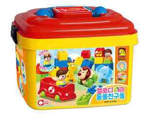 OXFORD BEBE Plastic Educational <b>Building</b> <b>Blocks</b> Toy <b>Set</b> Animal Theme Stacking for Babies & Toddlers Age +3mth Made in Korea - Product Image 1