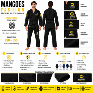 Kimono de BJJ Premium en Coton Léger Pré-rétréci Tissage Or Uniforme IBJJF Veste d'Entraînement Pantalon Renforcé Respirant Anti-bactérien - Product Image 6