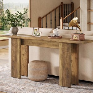 Mesa Consola de Madera Sólida, Mueble Moderno para Entrada, Pasillo o Sala de Estar con Base de Trípode, Diseño Escandinavo - Product Image 2