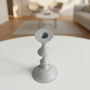 Porte-bougie conique géométrique gris moderne, style nordique abstrait, pour décoration minimaliste et hôtels de luxe - Product Image 3