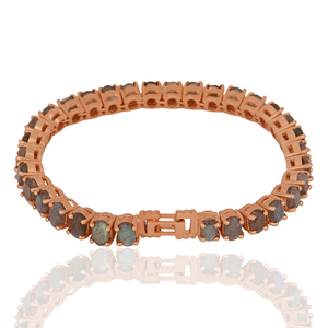 New Trendy Labradorite <b>Gemstone</b> Rose Gold Plated 925 Sterling Silver Tennis <b>Bracelet</b> for Women-Wedding Party Gift - Product Image 2
