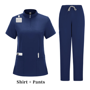 Ensembles de blouses d'hôpital anti-rides haut de gamme pour femmes, en tissu polyester tricoté, uniformes médicaux personnalisés - Product Image 1