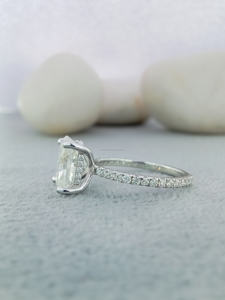 ASSCHER en forma de 2,0 CT Moissanite Diamond Solitaire anillo de compromiso 10K oro blanco 925 Plata GIA certificado joyería fina boda - Product Image 3