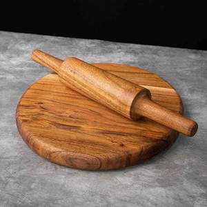 Wholesale Indian Wooden Name Chakla Belan Roti Maker and Pizza & Beard Maker <b>Rolling</b> Board with Pine - Product Image 1