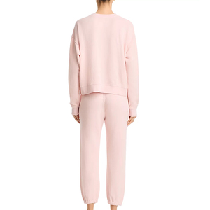 Winter High Quality Mohair Sweat Suit Women Custom Logo Blank Tracksuit 100% Cotton Two Piece Set - Product Image 6