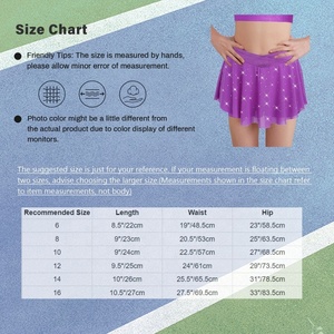 Jupe de danse de salon pour filles de 6 à 16 ans, pour compétition, entraînements de gymnastique, cheerleading, spectacle de danse, tenue de pratique - Product Image 6