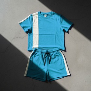 Conjunto de Camiseta y Pantalones Cortos de Verano con Logotipo Personalizado, Traje Deportivo de Dos Piezas con Lavado Ácido, Camisetas Gráficas y Pantalones Cortos para Hombre - Product Image 3