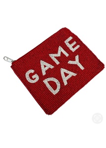 Handmade Beaded Zipper Coin Purse Daily Life Patriotic Stars Red Blue Beads Personalized Eco-Friendly Gameday Tailgate Accessory - Product Image 1
