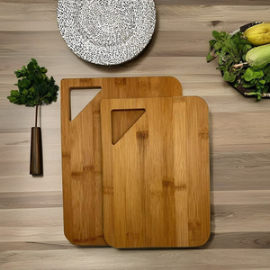 ชุดเขียงไม้ทนทาน2ชิ้นสำหรับใช้ในครัวสำหรับหั่นผักและแผ่นชีส - Product Image 5