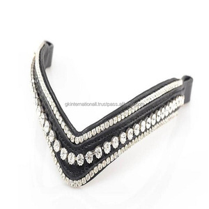 Bandas de cejas de cristal de cuero con múltiples canales, banda de cejas ostentosa de diseño más nuevo para caballos con brida - Product Image 1