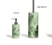 Accessoires de salle de bain en céramique, distributeur de lotion, porte-brosse de toilette, ensemble de 2 pièces, design pour comptoir, cuisine, hôtel