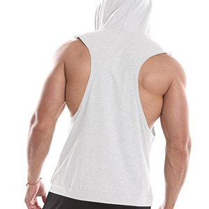 Débardeur à capuche moderne pour hommes, respirant, sans manches, vêtements de sport, fabrication OEM ODM personnalisée, vente en gros de vêtements de sport pour hommes - Product Image 5