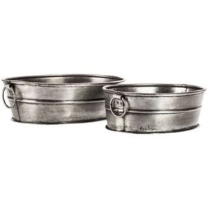 Vintage Galvanized Metal <b>Square</b> Planter <b>Set</b> Rustic Garden Flower Pot Succulent Container Nesting Steel Storage Box with Handles - Product Image 2