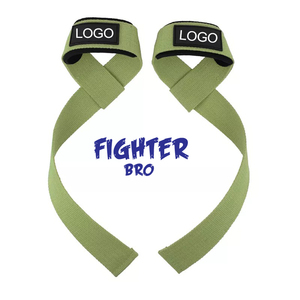 Fighter Bro Green Nylon <b>Weight</b> Lifting Strap Adjustable Gym Fitness Support Brace Comfortable Universal Use - Product Image 1