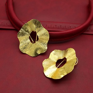 Metal Craft Matte Finish Brass Earrings Non Glossy Brass Earrings Solid Color Custom Factory Wholesale Item Use Brass Earrings - Product Image 4