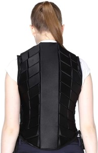 Chaleco de Seguridad para Montar a Caballo, Protector Corporal para Adultos, Espuma Segmentada, Cierre Frontal, Malla Ventilada Lateral, Cordones Negros - Product Image 5