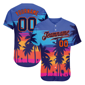 เสื้อเบสบอลพิมพ์ลายสีสันสดใสสำหรับผู้ชาย แบบสั่งทำพิเศษ ปิดกระดุมทั้งตัว แขนสั้น พิมพ์ลายทั่วตัว ชุดยูนิฟอร์มทีมแบบกำหนดเองได้ - Product Image 4