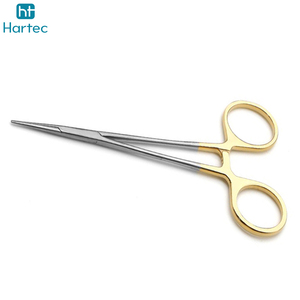 Pinzas de Pesca de Acero Inoxidable con Recubrimiento Dorado, Pinzas Hemostáticas de Punta Recta con Bloqueo, Herramienta para Quitar Anzuelos, Equipo de Pesca - Product Image 2