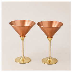 Copa de Martini de Cobre de Lujo con Tallo de Latón Chapado en Oro, Hecha a Mano, Irrompible, para Bodas, Fiestas y Hoteles - Product Image 6