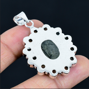 Pendentif fleur en labradorite naturelle, breloque florale pour collier, bijoux pour femmes - Product Image 2