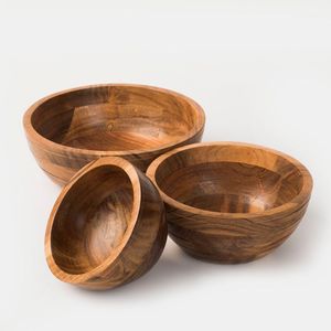 Tazón de Madera Hecho a Mano de Último Diseño, Tazón Redondo de Madera de Acacia, Tazones Antiguos para la Cena, Tazones Ecológicos de Madera para Servir - Product Image 5