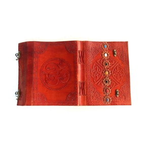 Carnet en cuir fait main extra large avec 7 pierres chakra, 100 feuilles, couverture rigide, carnet de croquis, crayon, haute qualité, nouveau design - Product Image 6