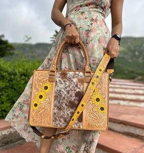 Bolso de mano de piel de vaca auténtica, elegante de nuevo diseñador bolso de cuero, bolsos tallados a mano para ocultar el pelo para mujeres multiusos - Product Image 2