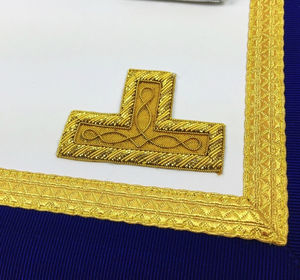 Nuevo Delantal Masónico de Alta Calidad Past Master Lodge Blanco y Azul Rey con Bordado Plateado, Delantales Masónicos Personalizados - Product Image 5