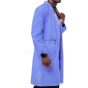 Blouse de laboratoire à manches longues, fermeture avant, tissu lisse et coupe confortable pour le personnel des magasins et l'utilisation au travail - Product Image 2