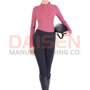 Women Equestrian <b>Base</b> <b>Layer</b> <b>Long</b> <b>Sleeve</b> Stretch Horse Riding Shirt Wholesale Custom Logo High Quality OEM Supply - Product Image 4