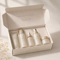 Boîte magnétique personnalisée, boîte cadeau pliable pour ensemble de soins de la peau et emballage de luxe avec tiroir, impression sur papier fin