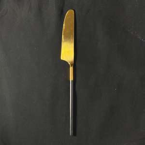 PVD Coated Gold Cutlery Stainless Steel Black Powder Coated Handle Set of 4 Luxury Rental <b>Wedding</b> Cutlery Dishwasher Safe - Product Image 3