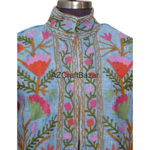 Chaqueta Bomber de Punto de Algodón con Cuello en V, Diseño Floral Vintage, Bordado Suzani TNT, Transpirable, de Secado Rápido, Ecológica, para Invierno y Varias Estaciones - Product Image 3