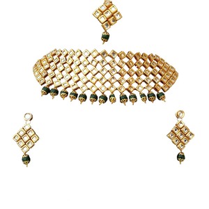 Women's Trendy Alloy Party Wear Engagement Anniversary Wedding Choker Earrings Set Copper 18K Gold Plated Zircon Jewelry - Product Image 3