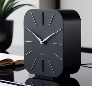 CBBBAR Black Metal Quartz Analog Desk <b>Clock</b> Minimalist Rectangular Design <b>Silent</b> Office Table <b>Clock</b> - Product Image 3