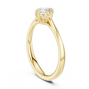 Anillo de Compromiso Clásico con Diamante Cultivado en Laboratorio de Corte Redondo EF VVS de 0.50-2ct, Chapado en Rodio de 14K, para Regalo de Boda, Fiesta y Aniversario - Product Image 4