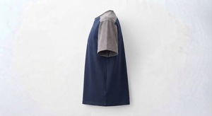 Men's Navy <b>Blue</b> And Gray Raglan Sleeve O-Neck <b>T</b>-Shirt Regular Fit Quick Dry <b>t</b> Shirt For Man - Product Image 3