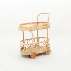 Cochecito de Muñecas de Mimbre Hecho a Mano, Juguete de Mimbre Natural, Andador para Bebés, Juego de Imitación, Decoración para Cuarto de Bebé, Regalo, Fábrica OEM - Product Image 3