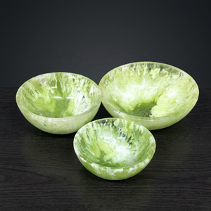 Tazón de Resina con Patrón de Remolino Verde Agua Claro, Vajilla con Logotipo Personalizado, Decoración Vintage Ecológica para Fiestas, Hogar, Hoteles y Restaurantes - Product Image 1