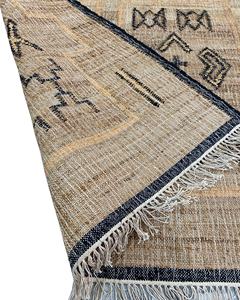 Tapis Kilim en jute tissé à la main de haute qualité fabriqué à la main avec la technique de tissage plat de conception de thème tribal fabriqué en Inde - Product Image 2