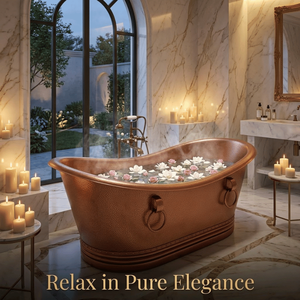 Bañera de Cobre Forjado de Diseño | Bañera Independiente Premium Hecha a Mano para una Relajación Profunda y Decoración de Interiores de Lujo - Product Image 4