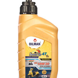 OILMAN LUBRICANTS Huile moteur entièrement synthétique 10W30 4T 800ml Bouteille Lubrifiant avancé pour scooter et moto API SN Speed-Up Smooth - Product Image 1