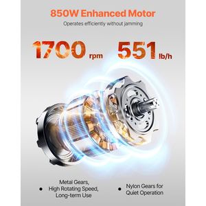 Máquina Cortadora de Carne Comercial de 850W, Acero Inoxidable, Cuchilla Desmontable de 5 mm de Grosor, Rebanadora de Carne de 551 lb/h - Product Image 4