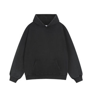 Sweat à capuche unisexe épais 400 GSM en mélange de coton 100% avec logo personnalisé, impression DTG surdimensionnée et broderie délavée - Product Image 3